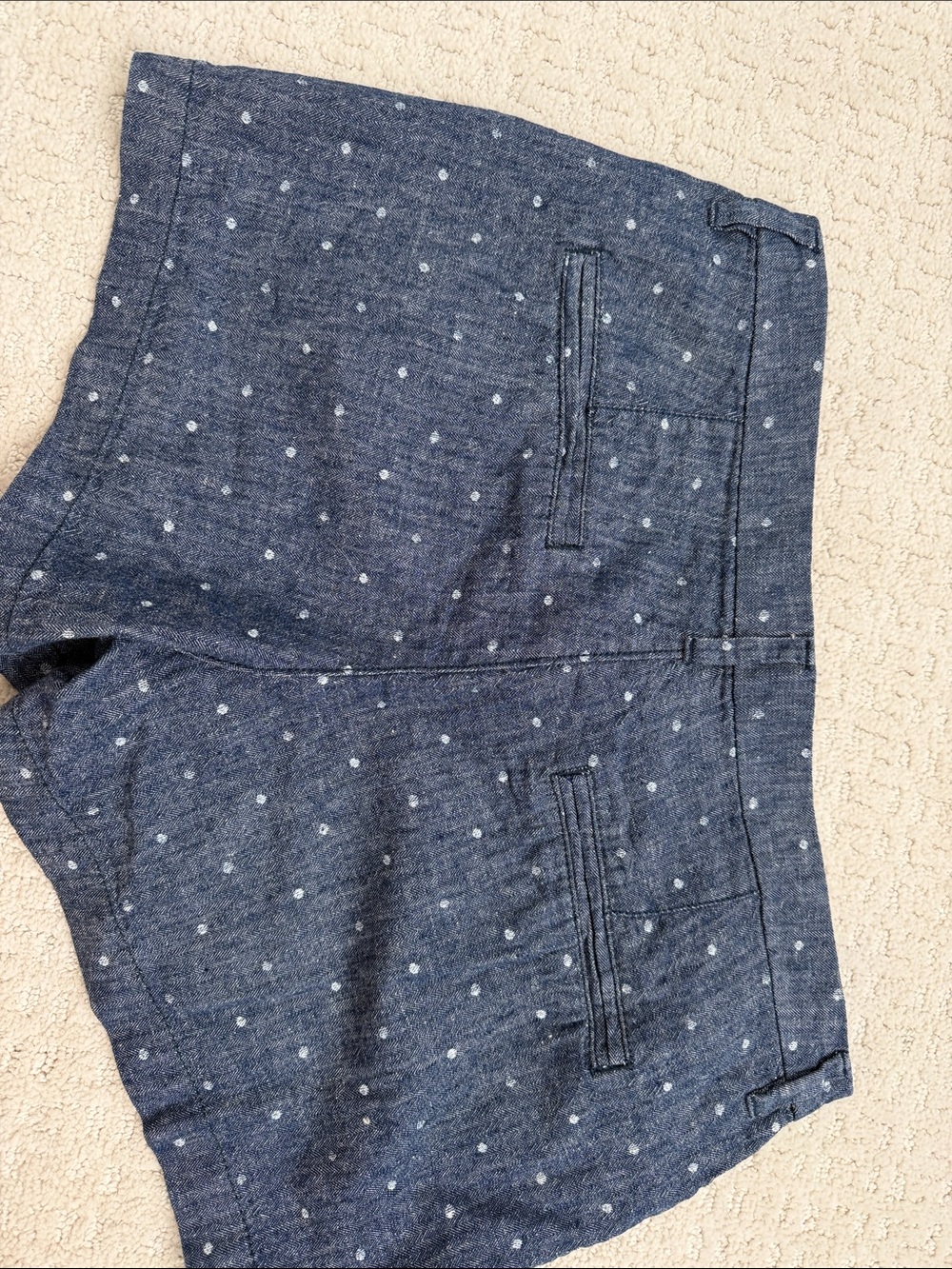 Old Navy Navy Blue Dot Linen-Blend Shorts - Picture 5 of 9